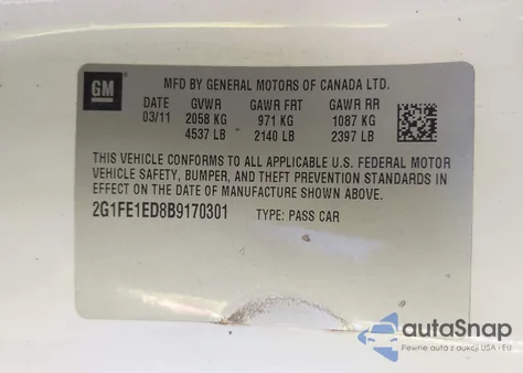 2011 Chevrolet Camaro 1Ls from USA, damaged, VIN 2G1FE1ED8B9170301